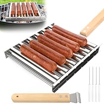 CLOPAE Rullo per Hot Dog, Griglia per Salsicce BBQ, Rullo per ...