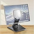 XICEN Adjustable LCD Monitor Stand, Metal Folding Monitor Stand Touch Screen, Monitor Desk Bracket with VESA Hole, 75x75mm 100x100mm All in One PC Stand Single Monitor Stand Mount (Black)