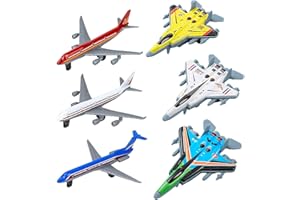 TUBAWD 6Pcs Toy Airplane, Toy Planes, Plane Toys for Kids, Age 3-12, Diecast Airplane Toys for Boys & Girls Birthday Party Favors Airforce Party Favors (Random Color)