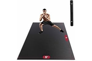 HAPBEAR Large Exercise Mat, 213×152cm/ 244×183cm /274×183cm×8mm, Large Gym Mat, PVC Thick Non Slip, Large Yoga Mat for Home Gym, Yoga, Pilates, Fitness, Gymnastics