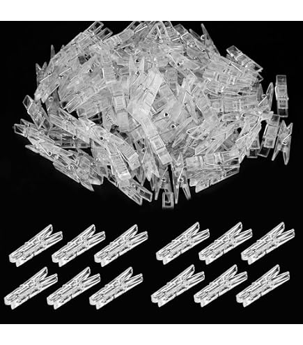 100 Stück Kunststoff-Alligator-Clips – Durchsichtige Mini-Wäscheklammern Mit Zähnen, Für Kleidung & Wäsche