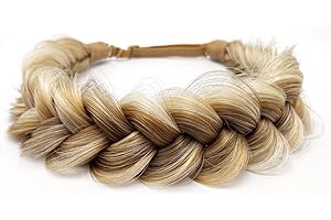 TOECWEGR Extensions Haarband Haarreifen Zopf Geflochten Classic Chunky Wide Plaited Wedding Fluffy Braids Wig Women Girl Beauty Accessory (Creme-Sand-Gold)