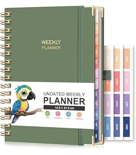 2025 Monthly Calendar Planner - A5 Faux Leather Weekly & Monthly Organizer In Dark Blue