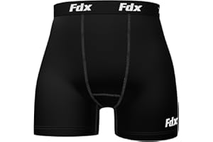 FDX Boxer Shorts Mens - Quick-Drying, Breathable, Soft Compression Underwear - Base Layer Trunks, Sports Briefs for Running, Gym, Cycling, Rugby, Workout and Fitness Training