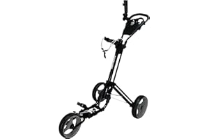 QWIK-FOLD Chariot À 3 Roues Chariot De Golf À Pousser À Tirer - Frein Au Pied - Une Seconde pour L'Ouvrir Et Le Fermer !