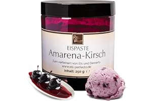 ‎EIS PERFECTO Amarena-Kirsch-Eispaste für fruchtiges aromatisches Eis » Auch zum Verfeinern von leckerem Eis, Desserts, Getränke, Pralinen Torten und vielem mehr » Inhalt 250 g