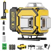 Self-Leveling Laser Level 360 Degrees, Green Laser Level 16 Lines, 2 x 360 Horizontal and 2 x 360 Vertical, 2 x Battery, Wall