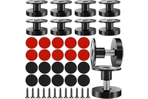 Bohoray 10PCS Adjustable Furniture Feet, 20-45mm Adjustable Feet for Furniture, Screwed or Self-Adhesive Adjustable Furniture Legs, Adjustable Feet for Cabinet, Chair, Table, Sofa （Black）