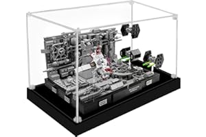 NOVDA Vitrine pour Lego Death Star Trench Run Diorama 75329, Présentoir en Acrylique pour Lego Modèle, Taille: 30x20x16cm (Non Inclus Le Modèle) (Transparent)