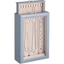 Lolalet 2 Plateaux Rangement Bijoux Tiroir 9 Compartiments Gris