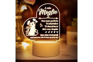 Vetbuosa Regalo Moglie, Regalo San Valentino, Regalo Moglie Compleanno - Regali Luce Notturna Acrilico per Moglie, Regalo San Valentino per Lei, Regali Nozze Regali Anniversario per Lei/Donne/Moglie