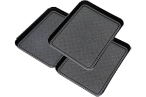 ‎ASOENTIWOX ASOENTIWOX Schuhabtropfschale 3er Set, Schuhablage 35 X 27,5 X 3cm, Schuhe Tropfen Kunststoffwanne Für Regentage und Schneesaison(Schwarz)
