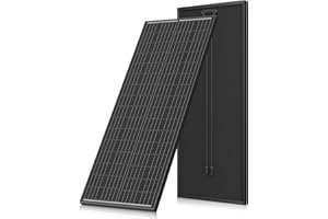 WERCHTAY Panel solar de 130 W, 12 V/24 V, módulo fotovoltaico, tecnología SMBB, módulo solar monocristalino de alta eficiencia, panel solar de aluminio negro completo, ideal para Balcony Power Plant, Motorhome