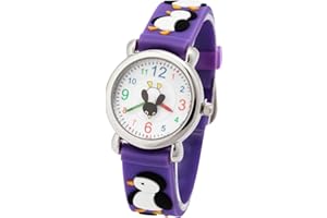 ele ELEOPTION Children's Watch Waterproof 3D Cute Cartoon Round Dial Silicone Rubber Band Quartz Wrist Watch Xmas Gift for Little Girls Boy Kids Children Environmental Friendly