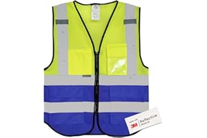 Salzmann 3M Gilet ad alta visibilitá in tessuto a rete - Gilet multi-tasche riflettente con cerniera - Realizzato con nastro riflettente 3M