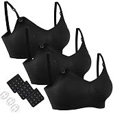 HOFISH Maternity and Nursing Bra Multi-Pack Seamless Sleep Bralette without Underwire with Additional Bra Extensions & Clips