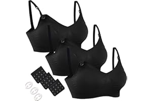 HOFISH Schwangerschafts- und Still-BH (Mehrfachpack) – Nahtloses Schlaf-Bralette ohne Bügel mit zusätzlichen BH-Verlängerungen & Clips