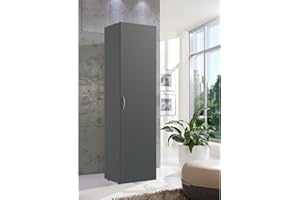 lifestyle4living | Vielseitiger Mehrzweckschrank | Schwarz | 40 cm Tiefe | Verschieden Breiten verfügbar | 6 Regalböden | Wechselbarer Türanschlag