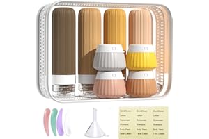 Gebrazy Silikon Reiseflaschen Set, Tsa Genehmigt Reise Größe Toilettenartikel, Leere Zum Befüllen, Auslaufsichere Silikon Reiseflaschen für, Lotion, Shampoo, Spülung, Duschgel (Colour-04)