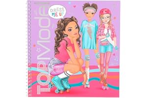 Depesche 12077 TOPModel Tiny Dancer Dress 24 Pages to Design Fashion Outfits, Spiral Book Includes 11 Sheet with Beautiful Stickers, Multicoloured, ca. 18 x 17,5 x 1 cm