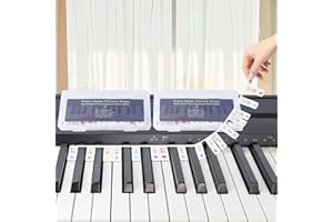 Hyzevee Piano Keyboard Stickers|Movable Piano Keyboard Note Labels|Piano Notes Overlay|Notes Guide for Beginner|88-Key Standard Full-Size Reusable and Comes with Box, Rainbow Color, 2 Pacs