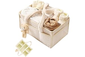 Wvu & Wvo Windel-Organizer für Wickelunterlage, Feuchttücher-Aufbewahrungskorb, Baby Windel Caddy Organizer, Geschenk für Babyparty, Auto-Organize-r, Kindergarten Organize-r, Tragbare Aufbewahrung