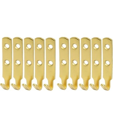 4 X Heavy Duty Brass J Wall Hooks Large Picture/Mirror - Plaster Or Solid Walls - Including - View #8