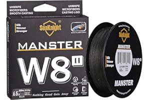 SeaKnight W8 Tresse de Pêche à la Carpe tressée à 8 brins S9 9 brins 300M/500M de Long coulée multifilaments d'eau salée Fil de Peche en mer 15-100LB