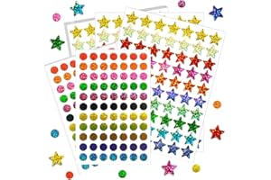LIIM 3640 Stickers Gommettes Autocollantes, 50 Feuilles Gommettes Enfants, Étoiles Pois Autocollants ColoréS, pour Stickers Scrapbooking Activité Manuelle RéCompense Photo Cadeau DIY