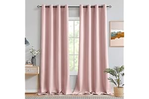 ‎MIULEE MIULEE Vorhang Kinderzimmer Mädchen 2er Set H 245 x B 140, Hellrosa Verdunklungsvorhänge zum Verdunkeln von Räumen, Ösen Gardinen Blickdicht Kindervorhang Schlafzimmer, Fenster Vorhang Verdunkelung