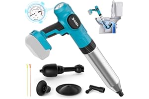 ANZTEK Pulitore di scarico a batteria compatibile con Makita 18V, pulitore di tubi per la cucina, il lavandino per bagni incredibilmente veloci ed efficaci vasche da bagno doccia con 4 ventose