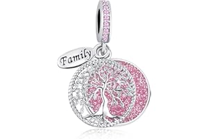 LSxAB Sparkling Tree of Life Family Charms Compatible with Pandora Bracelets