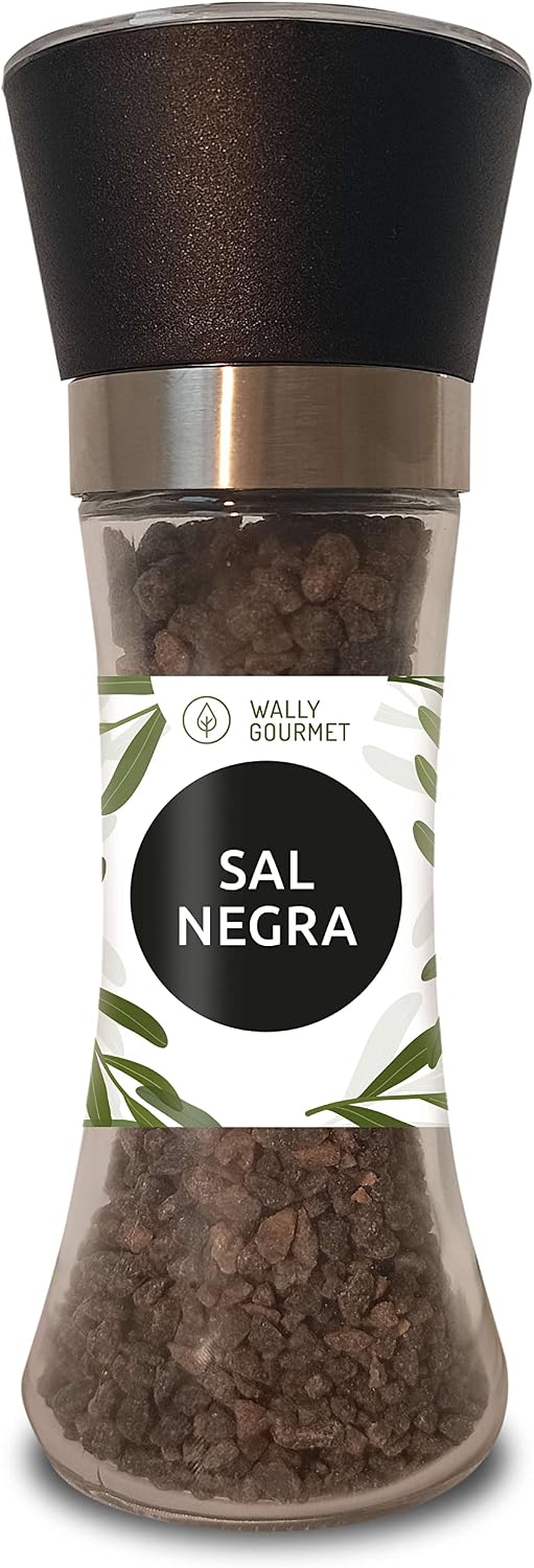Sal Del Himalaya Negra -Kala Namak- En Molinillo. 100% Natural, Organico, Sin Aditivos, Sin Refinado. Para Sazonar Y Condimentar. (Sal Negra Del Himalaya)