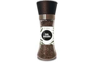 WALLY GOURMET Sal Del Himalaya Negra -Kala Namak- En Molinillo. 100% Natural, Organico, Sin Aditivos, Sin Refinado. Para Sazonar Y Condimentar. (Sal Negra Del Himalaya)