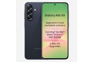 Samsung Galaxy A56 5G (Awesome Midnight Blue, 8GB, 128GB) | Segment Most Complete Triple Camera | AI Editing | 4nm Processor | sAMOLED Display| Gorilla Glass Victus+| 5 Gen OS Upgrades