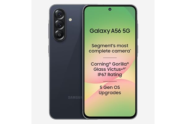 Samsung Galaxy A56 5G (Awesome Midnight Blue, 8GB, 128GB) | Segment Most Complete Triple Camera | AI Editing | 4nm Processor