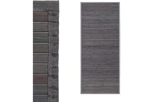 CASASELECCION Alfombra de bambú, Antideslizante, Anti Manchas, Resistente a la Humedad, para Salón, Dormitorio, Cocina, Baño, Pasillo, Garaje- “Gris” de “175x75 cm”-LOLAhome