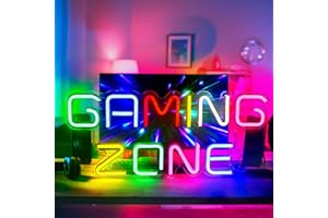 PANTHEM Panneau lumineux néon, one de jeu néon signe Enseigne au néon Cool alimentée par USB Art Décoration Murale pour Salle de Jeux chambre Bar faire la fête Garçons Cadeau pour les joueurs