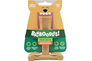 Bamboodles T-Bone Dog Chew Toy – Small | Chicken Flavour | Long Lasting Chew toy for Small Dogs | Durable Chew Toy to Satisfy Chewing Instincts