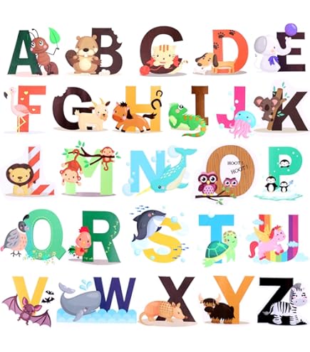 Pegatinas De Pared Con Alfabeto, Animales, Frutas,... - Grandado