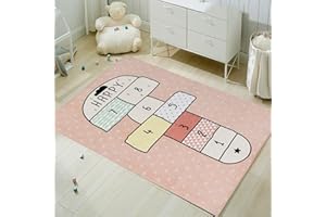FODELIUY Hopscotch Rug, Kids Rugs for Playroom, Kid's Play Mat, Cute Indoor or Outdoor Play Carpet for Children - Fun, Educational Games for Boys & Girls(31×47inch/80×120cm)