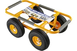 MOVE IT Heavy Duty Dolly Trolley Removal Cart with 25cm Pneumatic Wheels, 540kg Load Capacity, for Moving Bulky Large Furniture, Appliances & Equipment, 75x38cm Platform