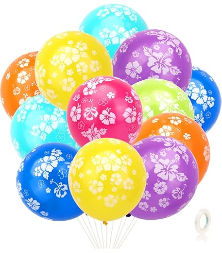 Kit Décoration Anniversaire Thème Vaiana - Bannière "Happy Birthday" Et 16 Ballons - Fête Tropicale Luau