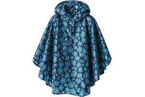 SAPHIROSE PONCHO Chubasquero Poncho de Lluvia Niño Niña,Poncho Impermeable con Capucha y Botones