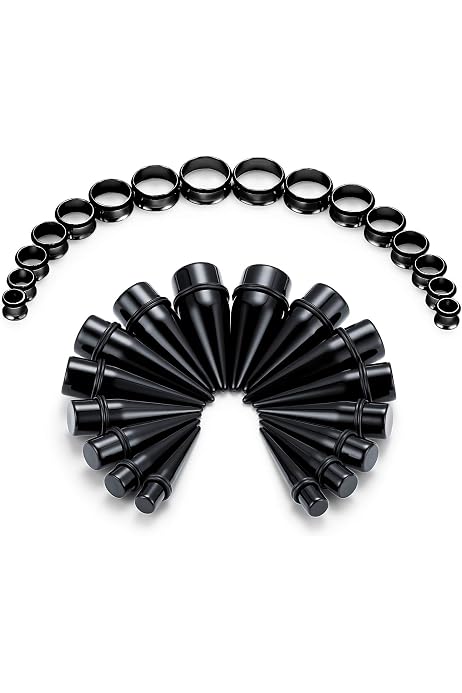 Kit Expansion Oreille 16 Pièces Acrylique - Taille 6-20mm - Pour Stretching Percing - Cadeau Avec Sac Velours