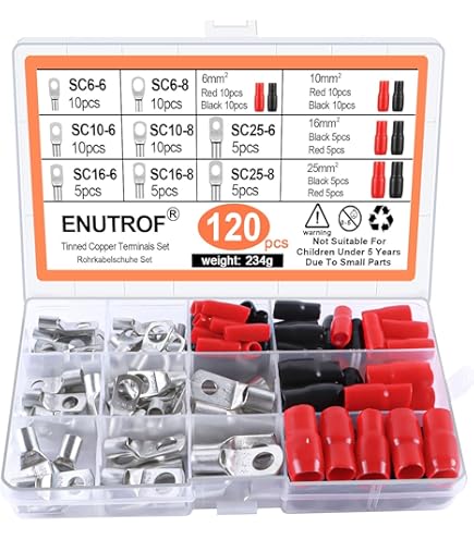 Capicorda Da Crimpare 16 Mm² M12 - 10 Pezzi Non Isolati - Per Cavi Multipli E Fini - Norma DIN 46234 - Foto 6