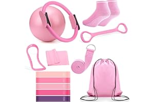 Twshiny Pilates Kit, 13Pcs Pilates Circle with Yoga Ring & Band, Socks, Body Trimmer, Waist & Ab Shaper Workout Equipment for Home Gym Toning, Strength & Flexibility