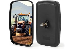 2 stycken gaffeltruckar spegel universal, 27 x 15 cm PVC backspegel med hölje hållare jordbruk, backspegel landtraktor, 360° rotation, för jordmaskiner, justerbar spegel traktor