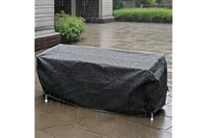 AJALGZ Funda Mesa Jardin Impermeable 135x90cm Funda Exterior Muebles Jardin Rectangular Tela Oxford 420D Fundas Protectora para Muebles de Jardin Anti Viento Negro-135x90x75cm/Largo x Ancho x Alto