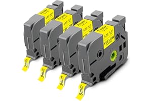 Pristar Taśma etykiet 9 mm kompatybilna z Brother TZe-621, TZe621, TZ-621, Tze, laminowana do Brother PT-H107B, H105, H100LB, E110, H200, H110, P300BT, H101C, D200, E110VP, D400, D600, D660. 00VP
